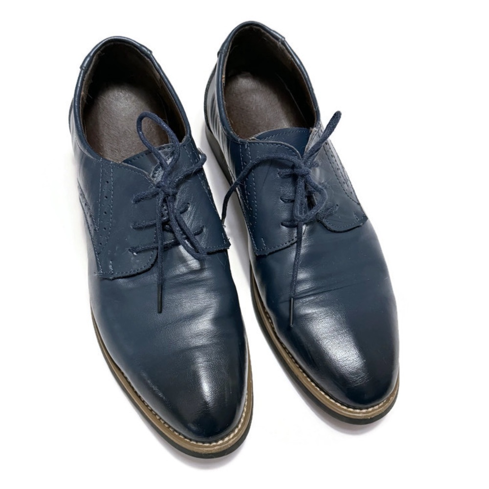 Vintage Blue Leather Lace Up Oxfords, Men's 8.5, Women's‎ 10